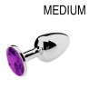 Generique Plug Bijou Strass Violet - MEDIUM 7 x 3.4cm